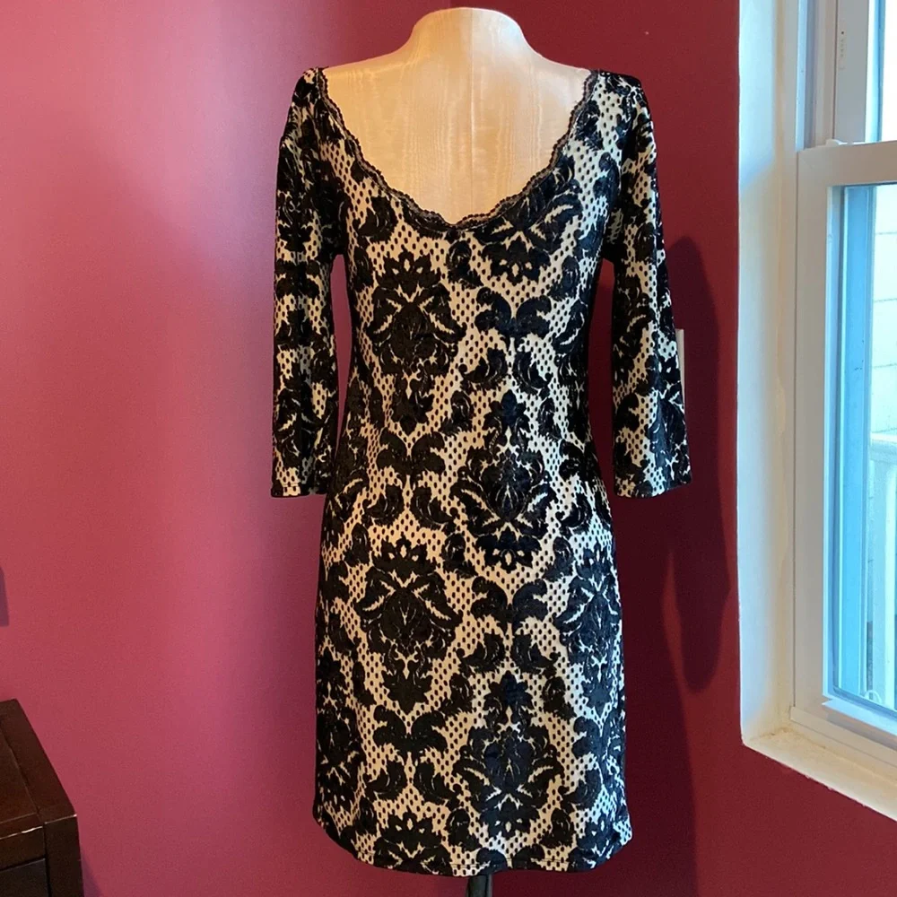Intimately Free People Black Velvet Burnout Dress Medium - Picture 5 of 8